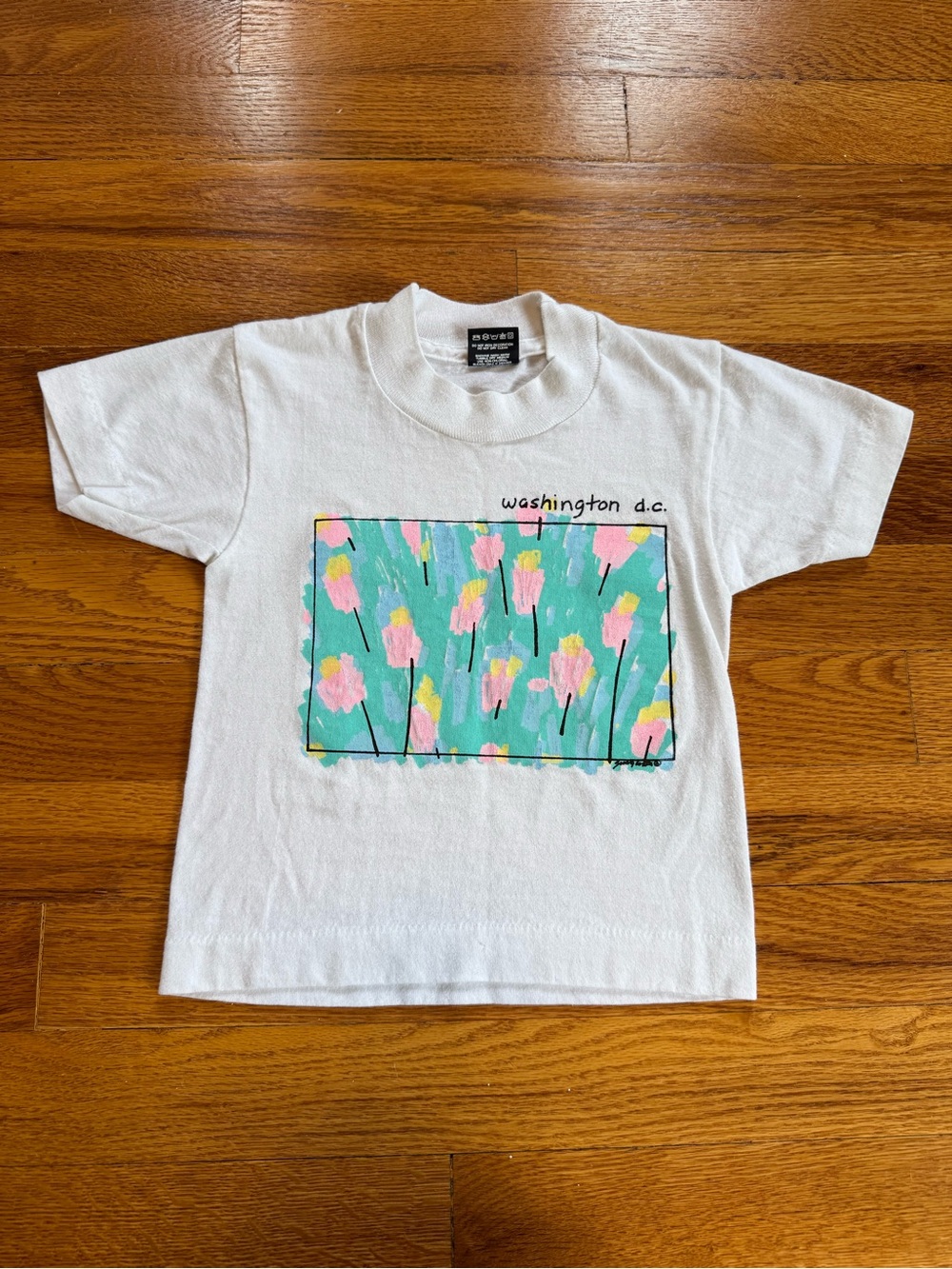 Washington Dc Vintage Youth 2/4 80s 90s Retro US Capital City Flower Graphic